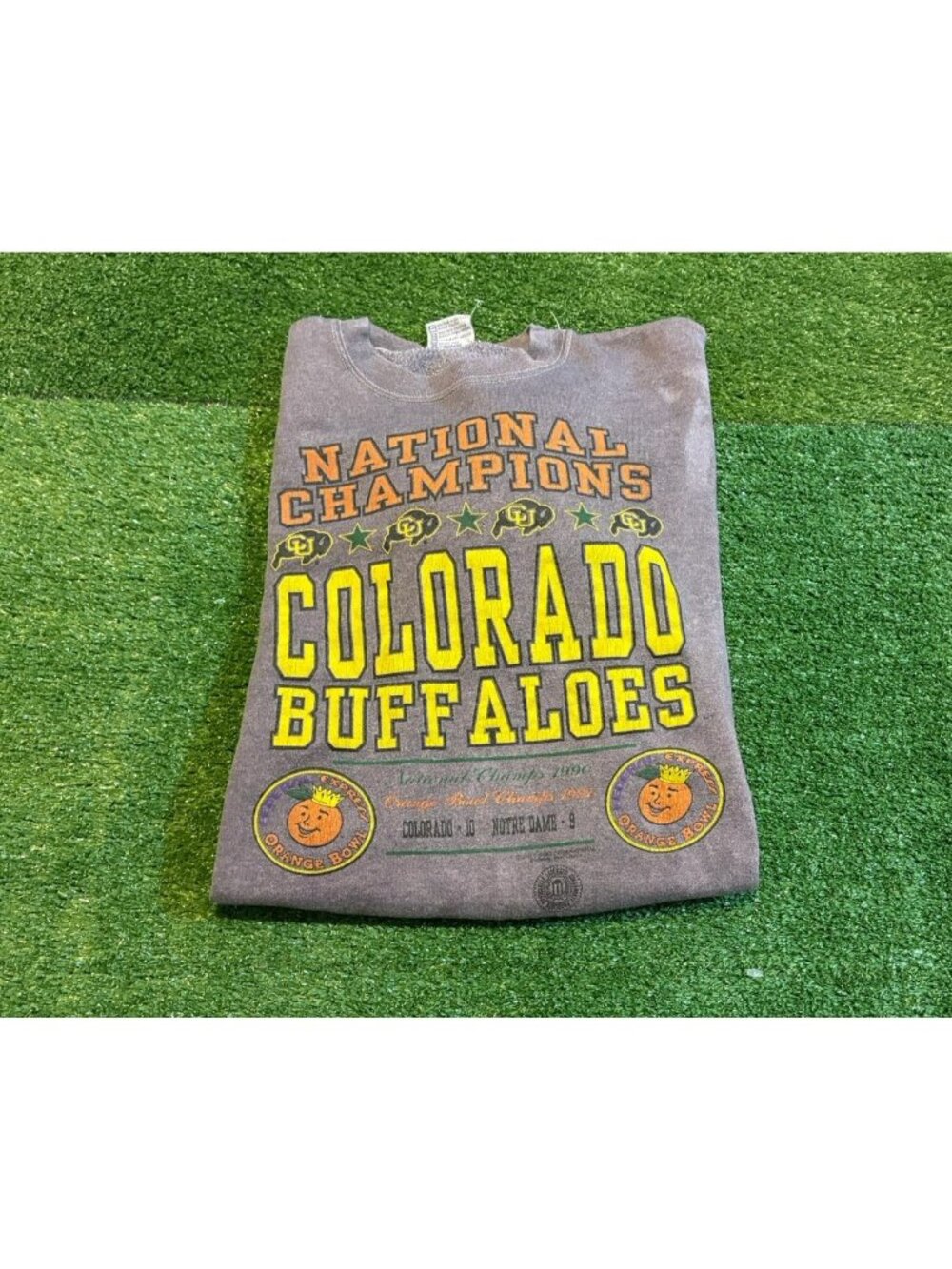 Vintage Colorado Buffaloes sweatshirt mens small gray football national champs